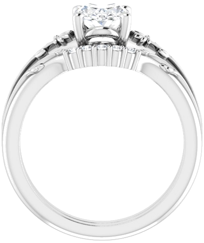 14K White 8x6 mm Oval Solitaire Engagement Ring Mounting (7)