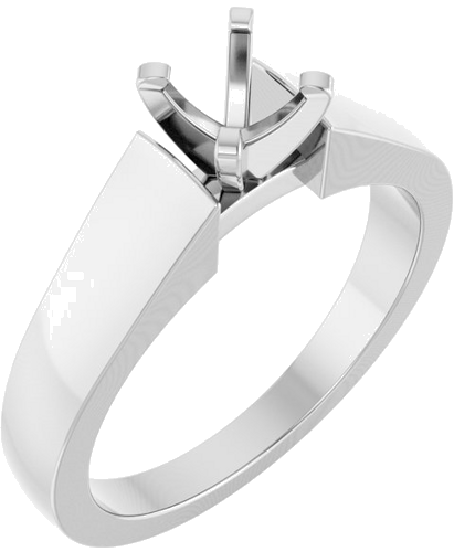14K White 5.2 mm Round Solitaire Engagement Ring Mounting (1)