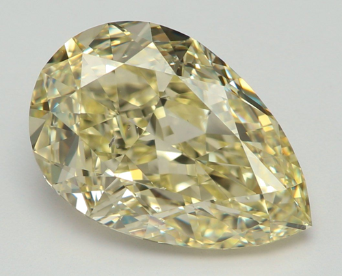 3.09 carat Fancy  Yellow-SI1 Natūralus Pear Deimantas (1)