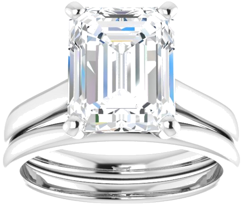 Platinum 10x8 mm Emerald Engagement Ring Mounting (8)