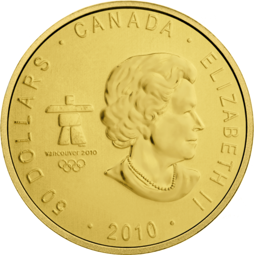 2010 Канада Олимпийские игры в Ванкувере 50 долларов 1 oz  золотая монета (2)