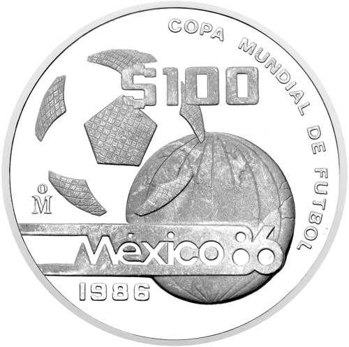 100 Peso FIFA World Cup 1986 Mexico Silver Coin (1)