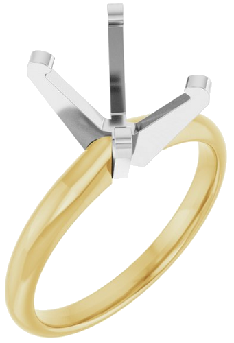 Sužadėtuvių Žiedas „Solitaire“ 14k yellow/white gold Oval 10mm x 8mm (1)