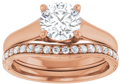 Sužadėtuvių Žiedas „Solitaire“ 585 Rožinis Aukso Round 6.5mm (8)