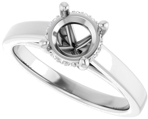 Sužadėtuvių Žiedas „Hidden Halo-Style“ 14k white gold Round 6.5mm (5)