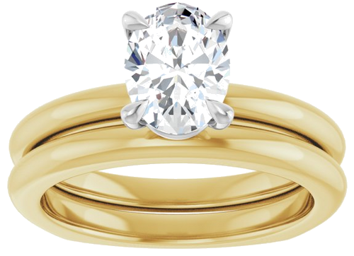 Sužadėtuvių Žiedas „Claw-Prong Euro Shank“ 14k yellow/white gold Oval 8mm x 6mm (8)