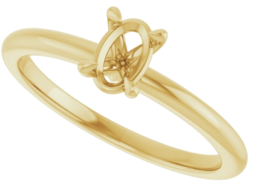 Sužadėtuvių Žiedas „Claw-Prong“ 14k yellow gold Oval 6mm x 4mm (5)