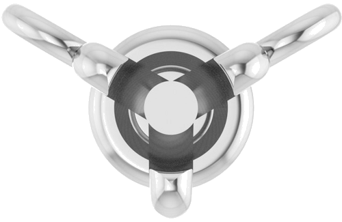 Pakabukas „Round 3-Prong“ 585 Baltojo Aukso Round 3mm (1)