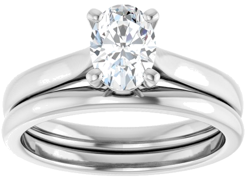 14K White 7x5 mm Oval Engagement Ring Mounting (8)