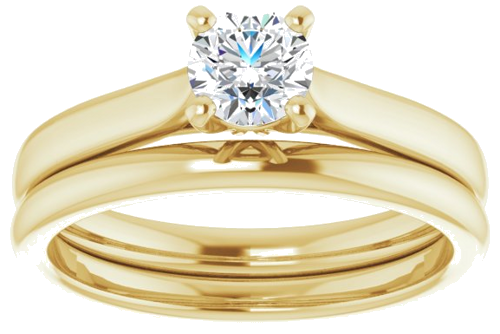 14K Yellow 4.8 mm Round Engagement Ring Mounting (8)