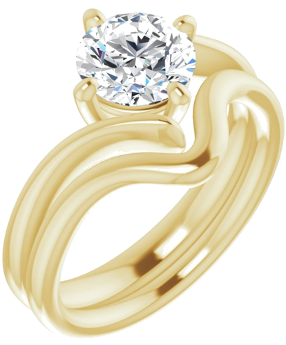 14K Yellow  7 mm Round Solitaire Engagement Ring Mounting (6)