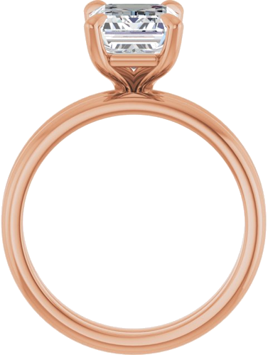 14K Rose  9x7 mm Emerald Solitaire Engagement Ring Mounting (7)