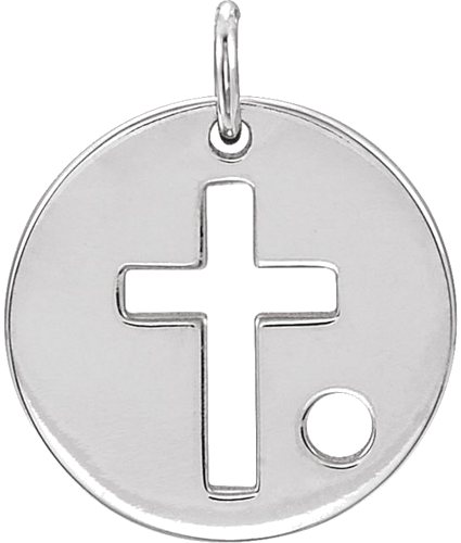 Pakabukas „Pierced Cross Disc“ 925 Sidabro Round 2mm (1)
