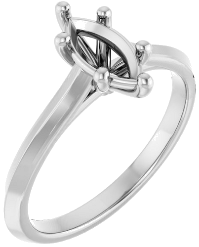 14K White 9x4.5 mm Marquise Solitaire Engagement Ring Mounting (1)