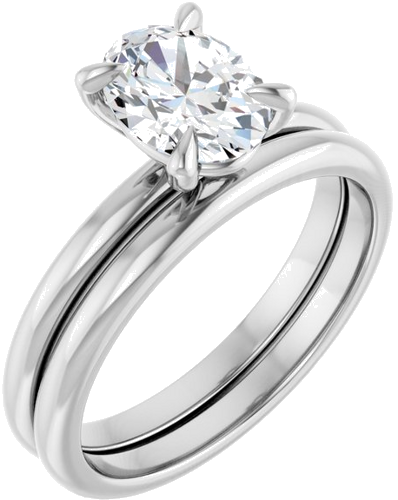 Sužadėtuvių Žiedas „Solitaire“ 950 Platinos Oval 8mm x 6mm (6)