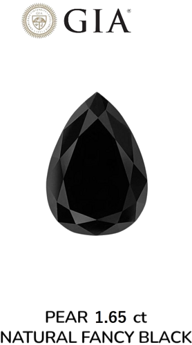 1.65 carat Fancy Black-VVS2 Natūralus Pear Deimantas (1)