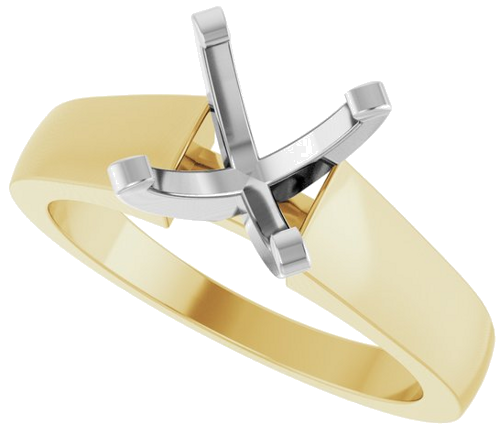 Sužadėtuvių Žiedas „Solitaire“ 585 Baltojo Ir Geltonojo Aukso Round 8mm (5)