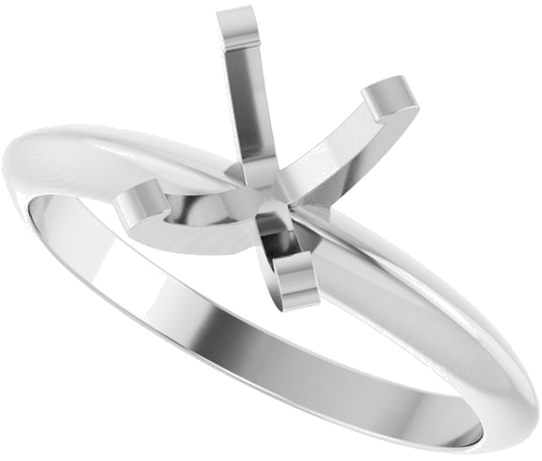 Sužadėtuvių Žiedas „Solitaire“ 585 Baltojo Aukso Oval 7.5mm x 5.5mm (5)