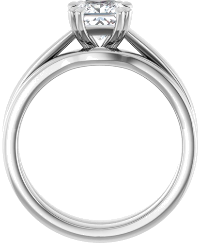 Sužadėtuvių Žiedas „Double Claw-Prong Solitaire“ 14k white gold Square 5.5mm (7)
