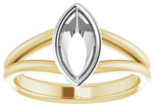 14K Yellow   White 10x5 mm Marquise Engagement Ring Mounting (3)