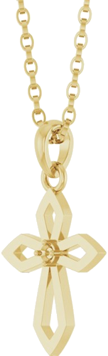 Pakabukas „Accented Cross“ 14k yellow gold Round 1.5mm (2)