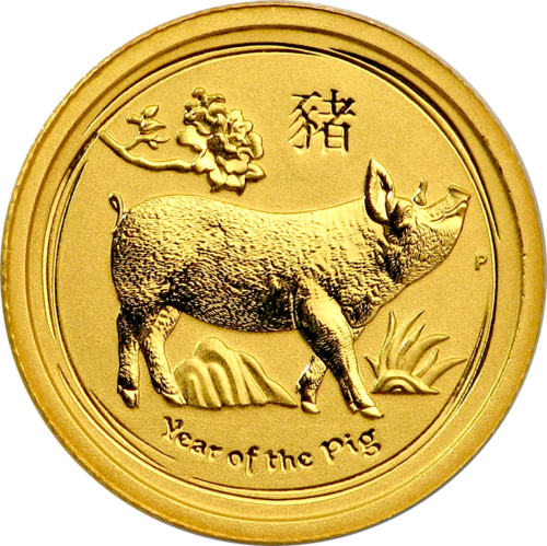 2019 Kiaulės metai (Lunar II), Australija 1/20 oz auksinė moneta (1)
