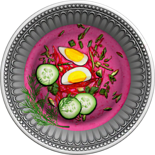 1 oz Šaltibarščiai (Pasaulio Skoniai) 2021 Niujė Sidabrinė Moneta (1)
