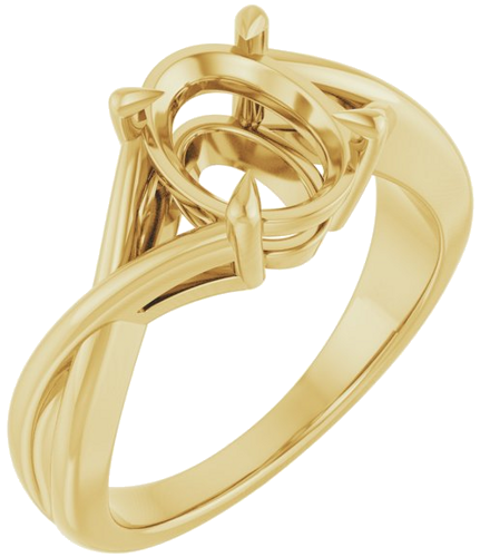 Sužadėtuvių Žiedas „Claw-Prong Solitaire“ 14k yellow gold Oval 9mm x 7mm (1)
