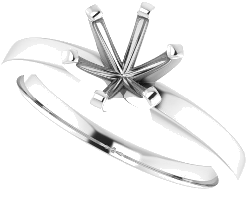 Sužadėtuvių Žiedas „Solitaire“ 585 Baltojo Aukso Round 6.5mm (5)