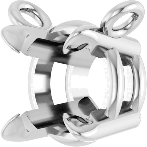 Pakabukas „Solitaire Claw-Prong“ 585 Baltojo Aukso Round 5mm (2)