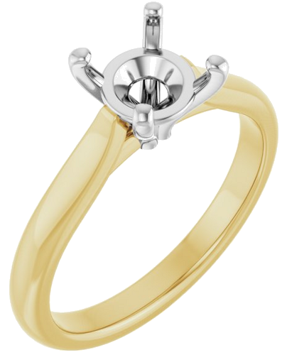 Sužadėtuvių Žiedas 14k yellow/white gold Round 7mm (1)