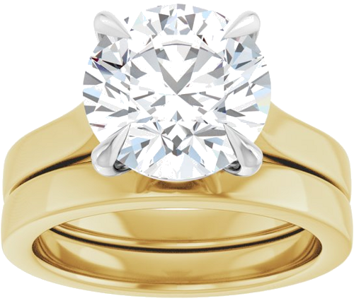 Sužadėtuvių Žiedas „Claw-Prong“ 14k yellow/white gold Round 10mm (8)