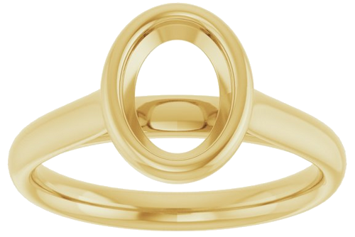 Sužadėtuvių Žiedas „Bezel-Set Solitaire“ 750 Geltonojo Aukso Oval 8mm x 6mm (3)