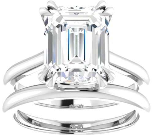 Sužadėtuvių Žiedas „Solitaire“ 585 Baltojo Aukso Emerald 10mm x 8mm (8)