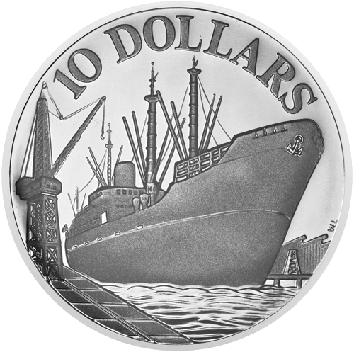 1976 Neatkarība Singapūra 10 dolāru sudraba monēta (1)