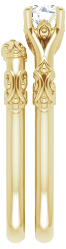 Sužadėtuvių Žiedas „Solitaire Sculptural“ 10k yellow gold Round 4.4mm (9)