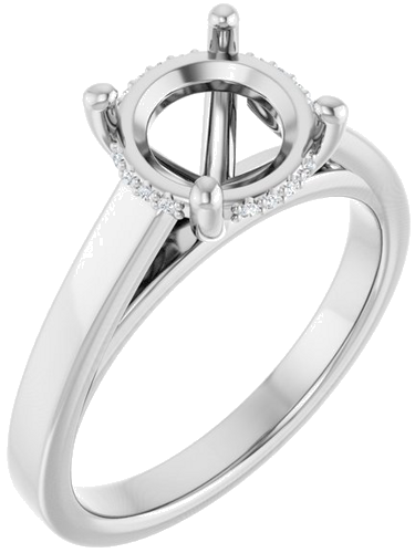 Sužadėtuvių Žiedas „Hidden Halo-Style“ 14k white gold Round 8mm (1)