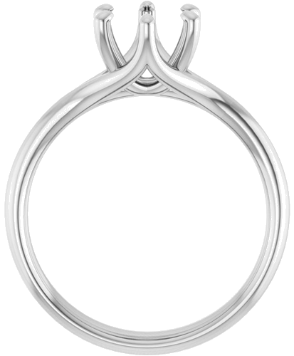 14K White 7 mm Round Engagement Ring Mounting (2)