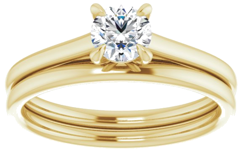 14K Yellow  4.8 mm Round Solitaire Engagement Ring Mounting (8)
