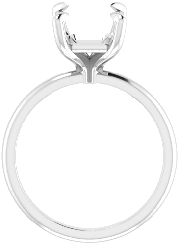 Sterling Silver  10x8 mm Emerald Solitaire Engagement Ring Mounting (2)