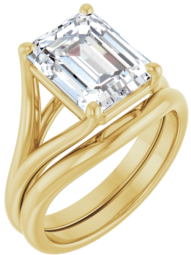 Sužadėtuvių Žiedas „Solitaire“ 14k yellow gold Emerald 10mm x 8mm (6)