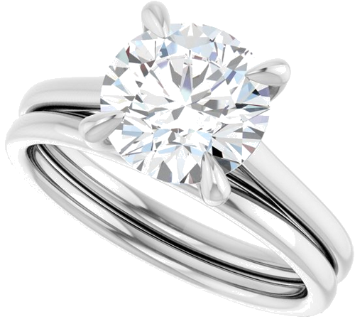 Sužadėtuvių Žiedas „Solitaire“ 585 Baltojo Aukso Round 8.2mm (10)