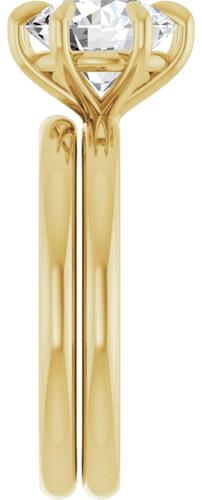 Sužadėtuvių Žiedas „Solitaire“ 585 Geltonojo Aukso Round 8.2mm (9)