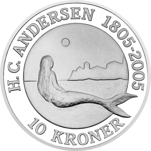 10 Kroner The Little Mermaid 2005 Denmark Silver Coin (1)