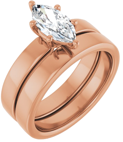 Sužadėtuvių Žiedas „Solitaire“ 417 Rožinis Aukso Marquise 10mm x 5mm (6)