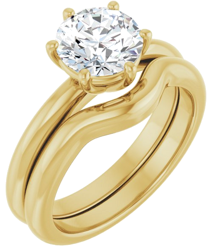 Sužadėtuvių Žiedas 14k yellow gold Round 7.4mm (6)