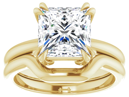 Sužadėtuvių Žiedas „Double Claw-Prong Solitaire“ 14k yellow gold Square 8mm (8)