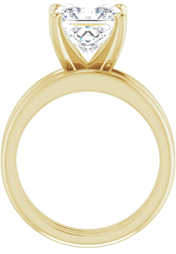 Sužadėtuvių Žiedas „Solitaire“ 585 Geltonojo Aukso Square 8mm (7)