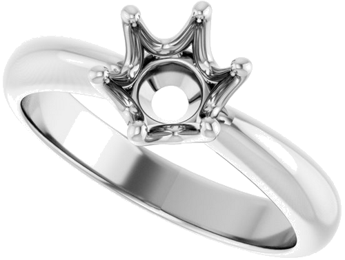 Sužadėtuvių Žiedas „Solitaire Crown-Inspired“ 14k white gold Round 6.5mm (5)
