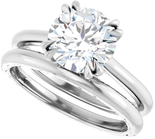 Sužadėtuvių Žiedas „Solitaire“ 950 Platinos Round 8mm (10)